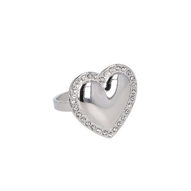 Anello cuore con strass