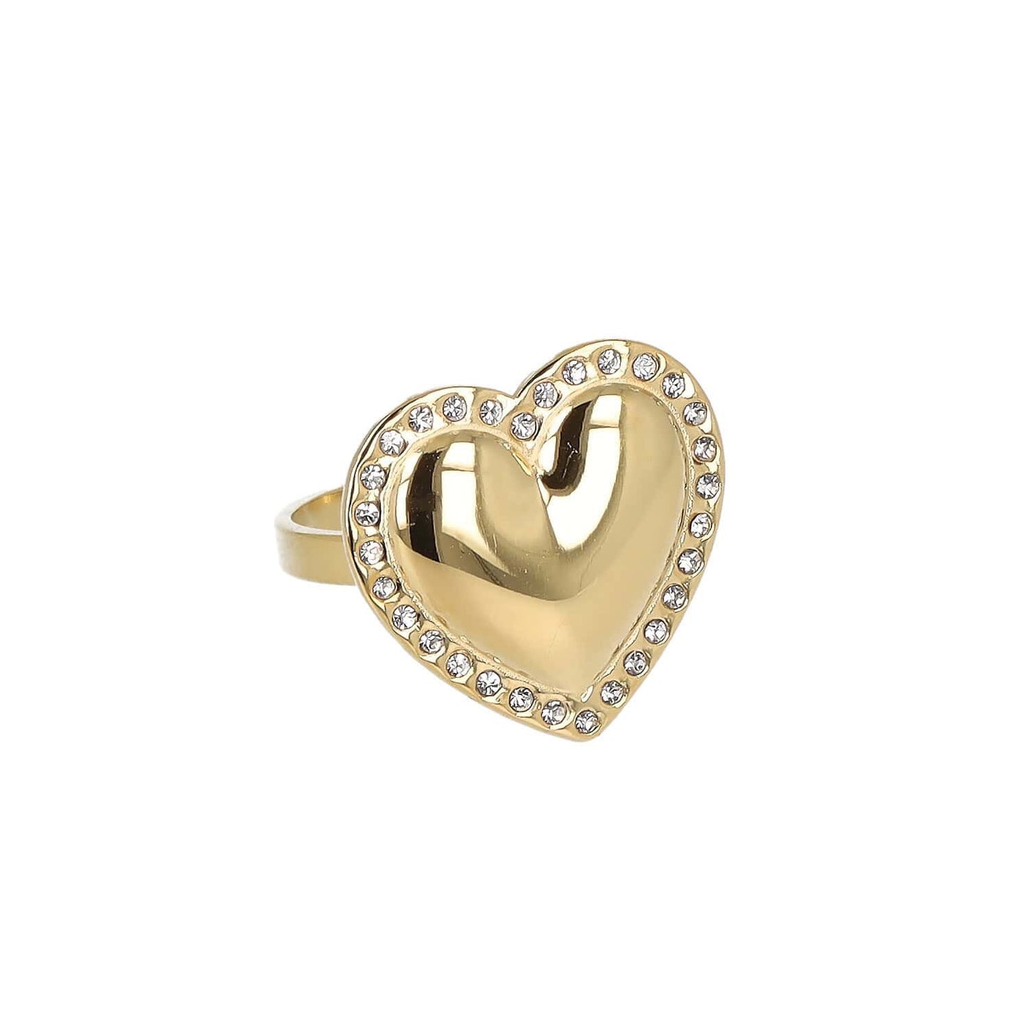 Anello cuore con strass