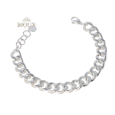 Bracciale groumette acciaio effetto silver 1 cm